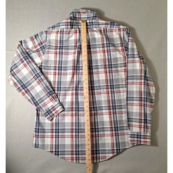 Brooks Brothers L Regent Blue White Red Plaid Dress Shirt  Long Sleeve Men USA - Picture 6 of 7